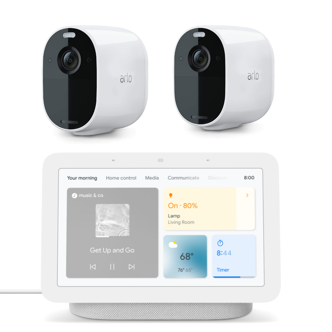 Arlo Pro 4 Spotlight Camera 2-pack + Google Nest Hub