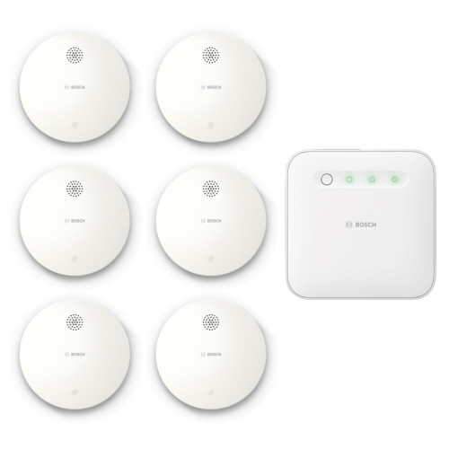 Bosch Smart Home - Starter Set - Brandskydd med brandvarnare 6-pack (Gen. 2)