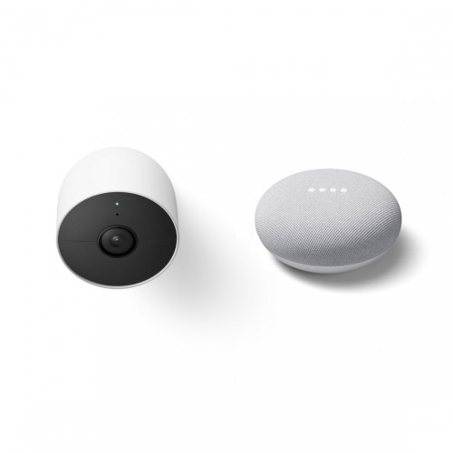 Google Nest Cam (batteri) + Google Nest Mini