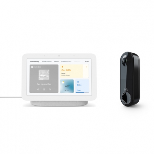 Arlo Wire Free Video Doorbell + Google Nest Hub (Gen. 2)