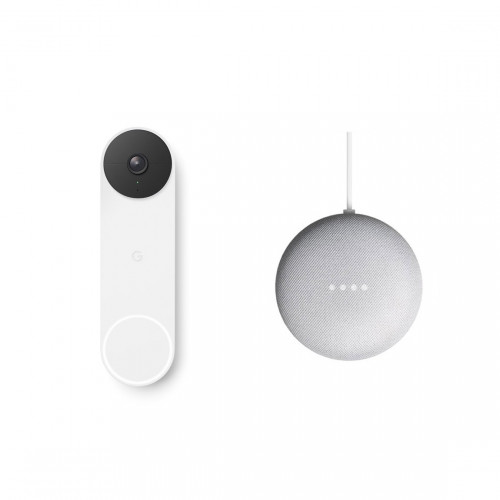Google Nest Doorbell (Batteri) + Google Nest Mini