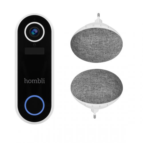 Hombli Smart Video Doorbell 2 + 2-pack Doorbell Chime 2