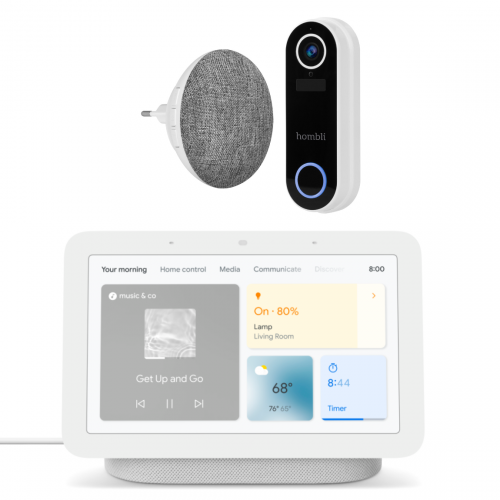 Hombli Smart Doorbell 2 inkl. Chime 2 + Google Nest Hub (Gen. 2) 