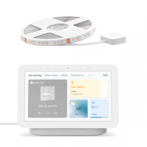 Google Nest Hub (Gen. 2) + Meross Smart Wifi Lightstrip Pro