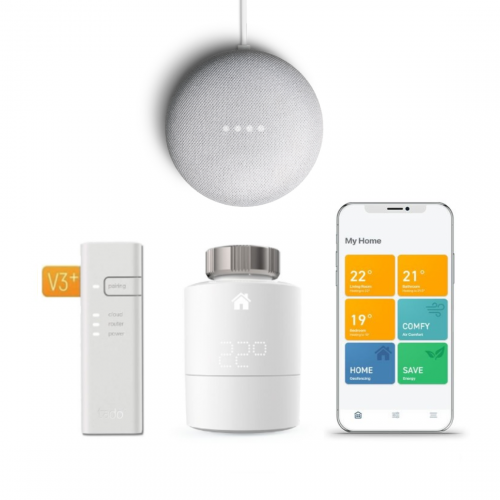tado° Smart Elementtermostat Starter Kit V3+ + Google Nest Mini